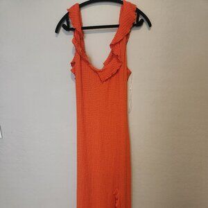 Free People Beach Summer Dress in Bright Tangerine XL PRE-OWNED